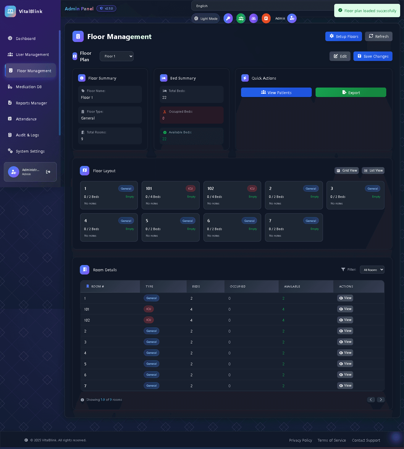 Floor & Bed Management