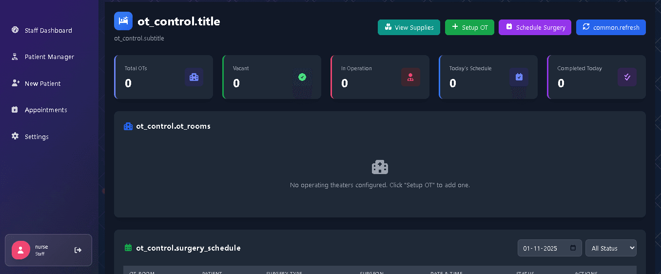 Operating Theater Control